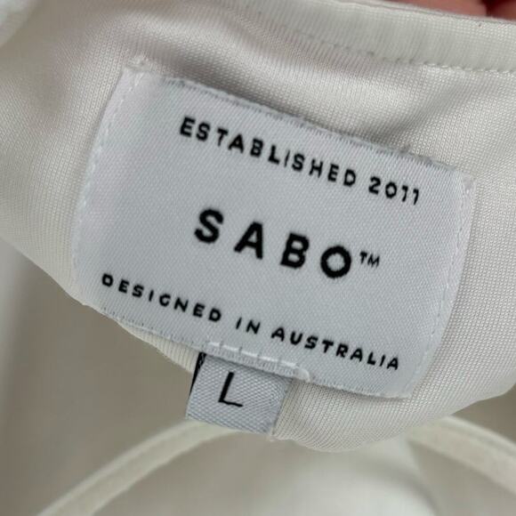 Sabo White Natalia Puff Sleeve Bodysuit Size Large - Picture 5 of 6